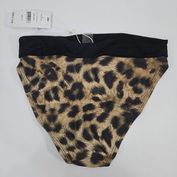 PILYQ Women's Size Small Bikini Bottom Cheetah Print Jungle High-Waist Full NWT - Picture 2 of 9